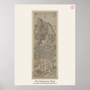 Kiefernhain und fliegende Quelle - Wen Zhengming Poster