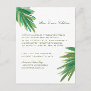 Kiefernholz-Aquarell Hochzeitsempfang Begleitkarte