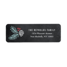 Kiefernholzkiefer und Berries-Rücksendeadressen-Au