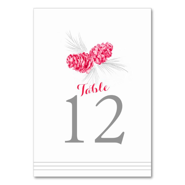 Kiefernkegel-Tischnummer Tischnummer (Rückseite)