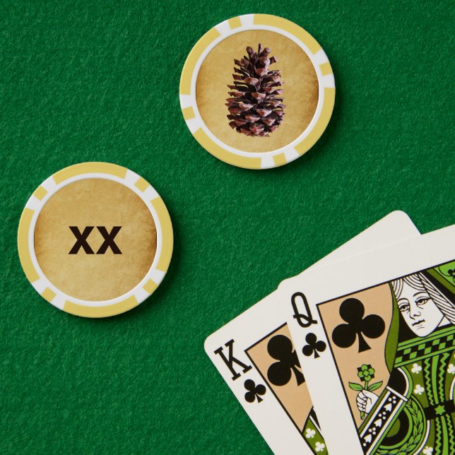 Kiefernkiefer auf Vintagem Papier Pokerchips (Pokertisch (doppelt))