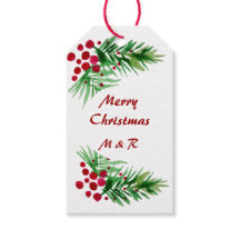 Kiefernkiefer, handgemalt, rote Berries