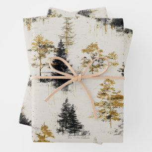 Kiefernlandschaft Landschaft Geschenkpapier Set