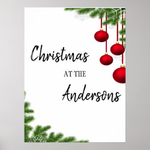 Kiefernrahmen Weihnachtsfeiertage Poster