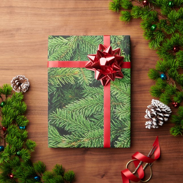 Kiefernstrauch - Hintergrund Geschenkpapier (Feiertagsgeschenk)