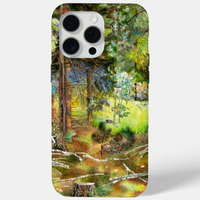 Kiefernwald Aquarell Case-Mate iPhone Hülle (Rückseite)
