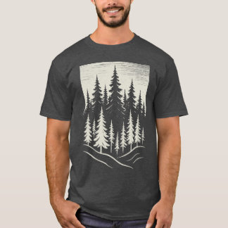 Kiefernwald-Design für den Außenbereich T-Shirt