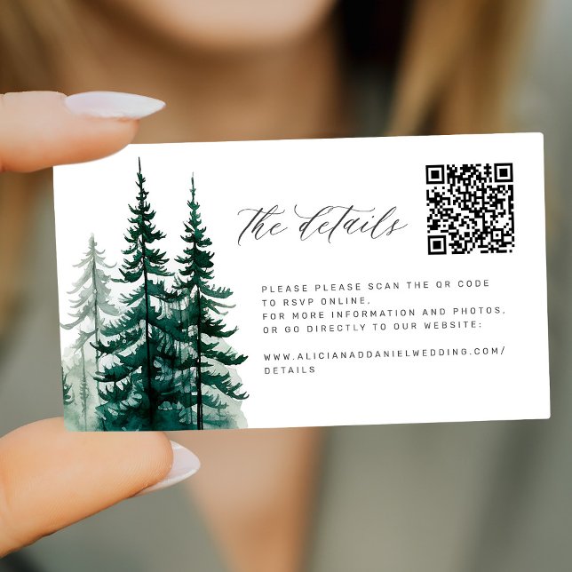 Kiefernwald QR Code Website Details zur Hochzeit Begleitkarte (Von Creator hochgeladen)