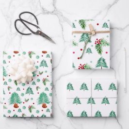 Kiefernwald und Rote Bergen Geschenkpapier Set