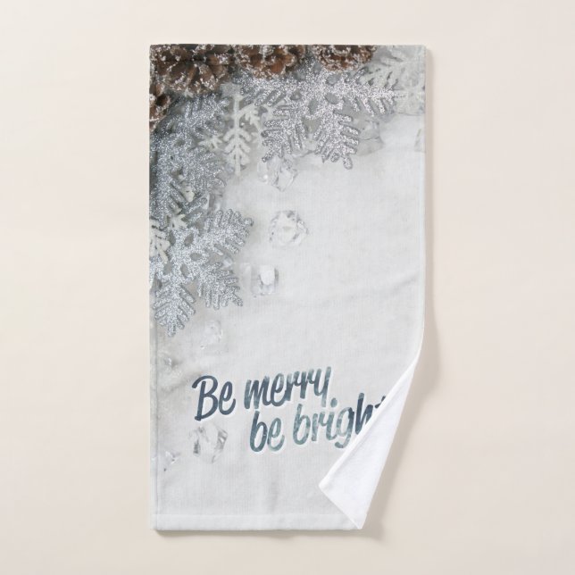 Kiefernwälder, Schneeflocken Urlaub Badhandtuch Set (Handtuch)