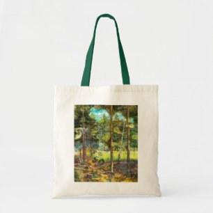 Kiefernwaldmalerei Aquarell Tragetasche