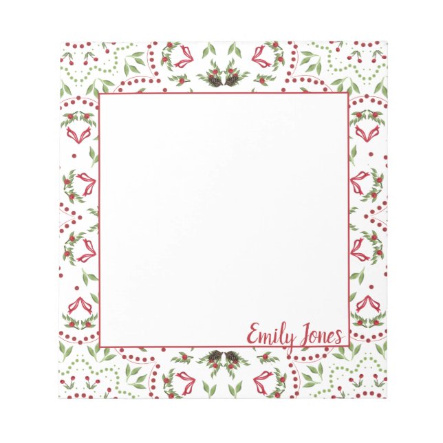 Kiefernzapfen, Beeren mandala Notizblock personali (Vorderseite)