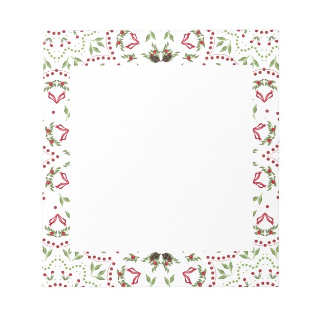 Kiefernzapfen und Beeren Mandala-Notizblock Notizblock (Vorderseite)