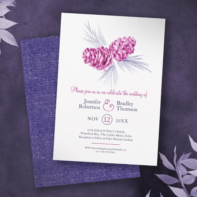 Kiefernzapfen zeichnend kunstblauen Pflaumensaft W Einladung (Von Creator hochgeladen)