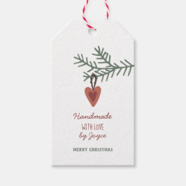 Kiefernzweig + Ornament - Handgefertigt mit Liebe Geschenkanhänger