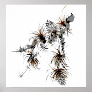 Kiefernzweig, Sumi-e Poster