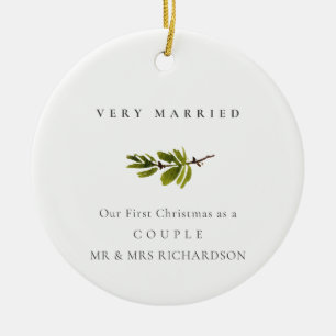 Kiefernzweig Unser erstes Weihnachtsfest Foto Vey Keramik Ornament