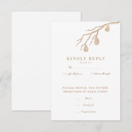 Kiefernzweig | Winterwaldhochzeit RSVP Karte
