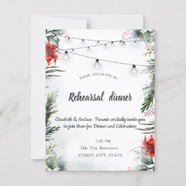 Kiefernzweige, Poinsettia Probe Dinner Einladung