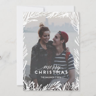 Kiefernzweigrahmen Feiertagskarte