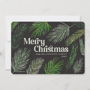 Kiefernzweigtypografie - Moderne WeihnachtsWeihnac Ankündigung