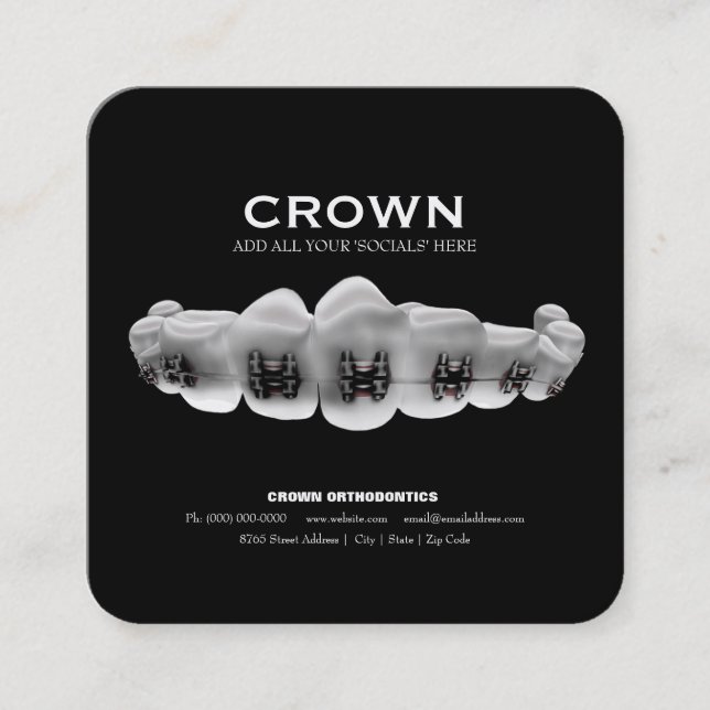 Kieferorthopädische Visitenkarte mit Terminkarte (Vorderseite)