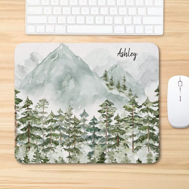 Kieferwald und Berge Mousepad (In situ)