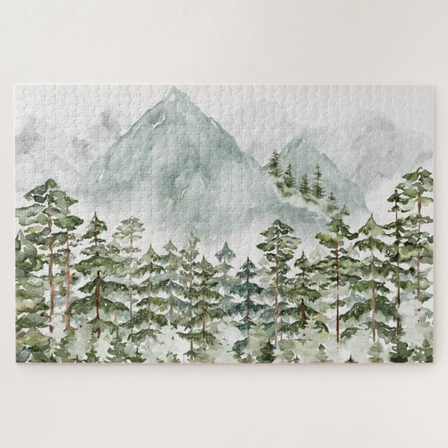 Kieferwald und Berge Puzzle (Horizontal)