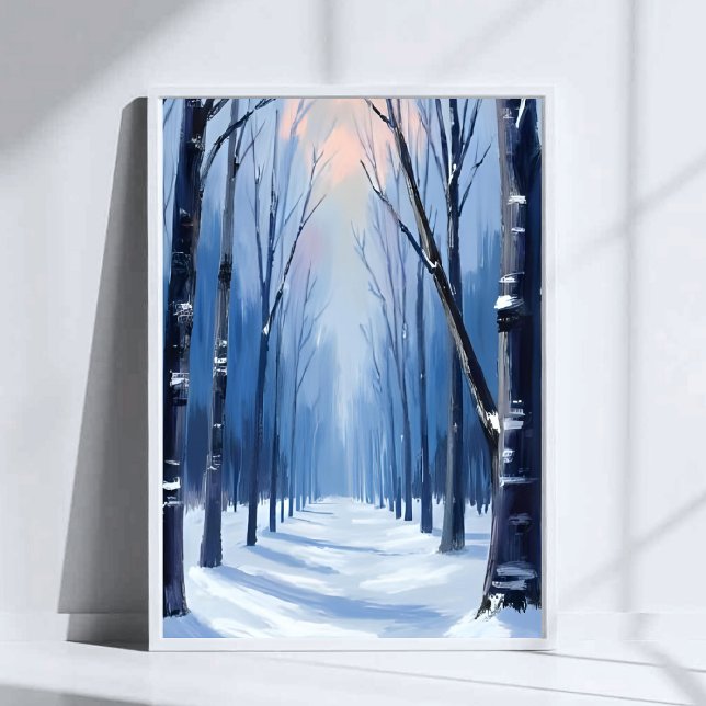 Kieferwald Winterwald Aquarellmalerei Poster (Von Creator hochgeladen)