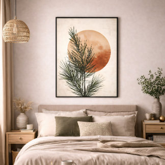 Kieferzweig Botanischer Neutraler Minimaler Naturd Leinwanddruck