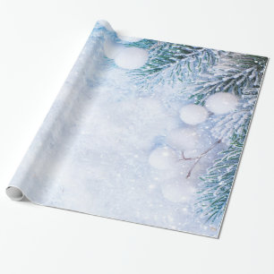 Kieferzweige, Schnee Geschenkpapier
