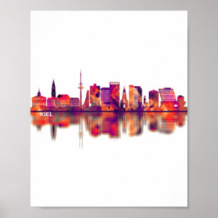 Kiel Deutschland Skyline Poster