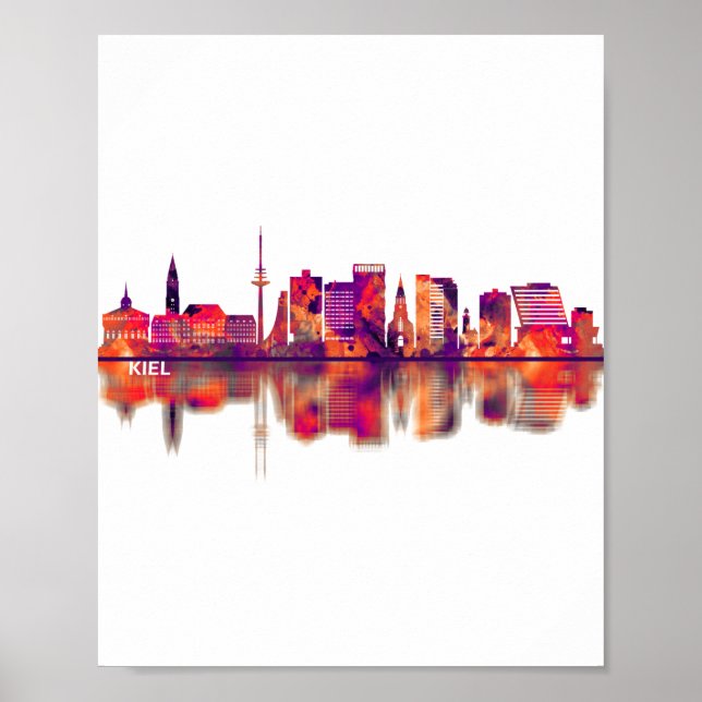Kiel Deutschland Skyline Poster (Vorne)