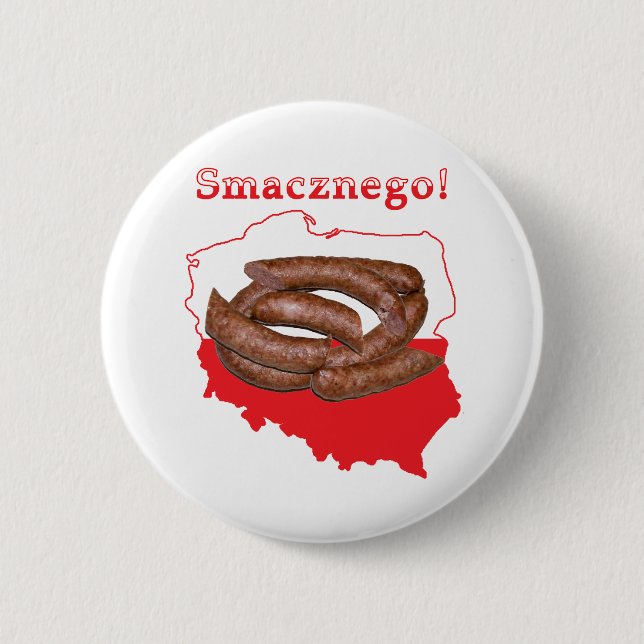 Kielbasa Smacznego Polnische Karte Button (Vorderseite)
