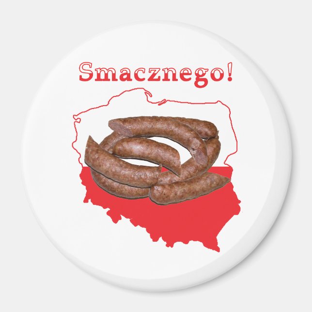 Kielbasa Smacznego Polnische Karte Magnet (Vorne)