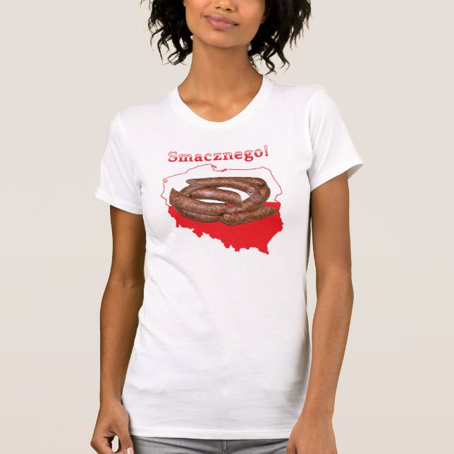 Kielbasa Smacznego Polnische Karte T-Shirt (Vorderseite)