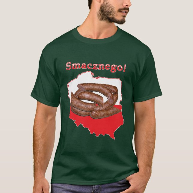 Kielbasa Smacznego Polnische Karte T-Shirt (Vorderseite)