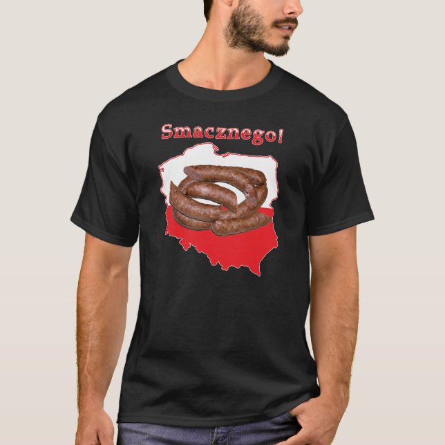 Kielbasa Smacznego Polnische Karte T-Shirt (Vorderseite)