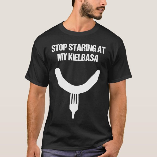 Kielbasa-Wurst-Wortspiel T-Shirt (Vorderseite)