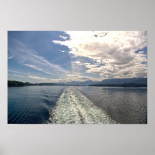 Kielwasser auf dem Inside Passage - Alaska Poster