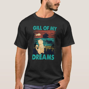 Kieme Meiner Träume  Angeln  Katze  Retro  Natur   T-Shirt