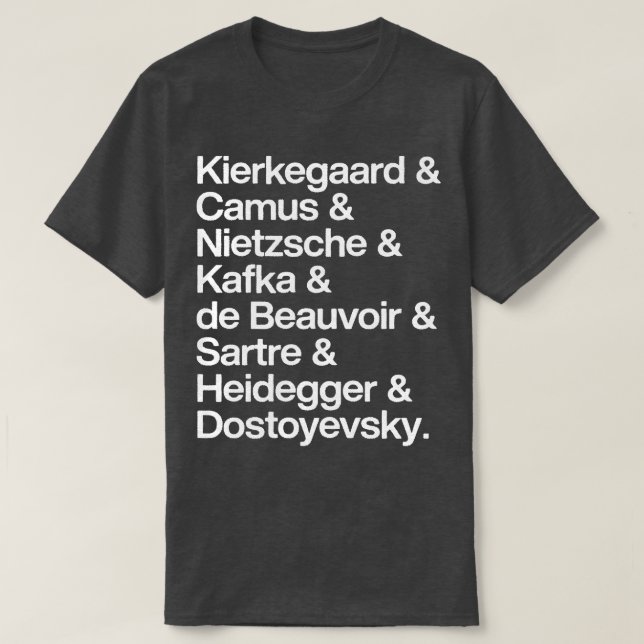 Kierkegaard Camus Nietzsche Kafka de Beauvoir Sart T-Shirt (Design vorne)
