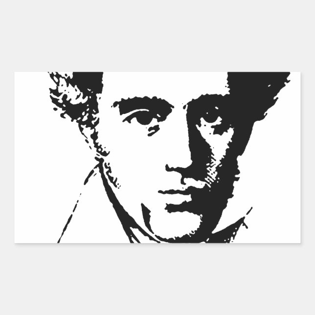 Kierkegaard Rechteckiger Aufkleber (Vorderseite)