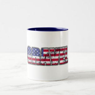 Kies Cycling American Flag Zweifarbige Tasse