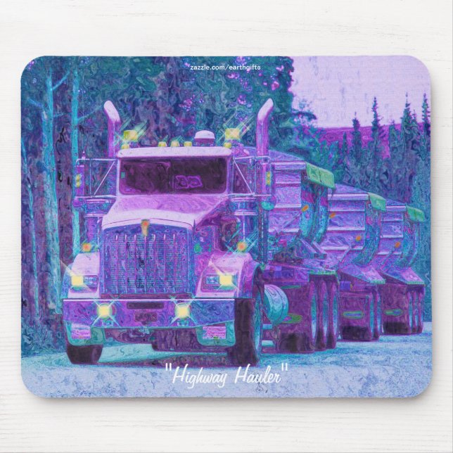 Kies Hauling Truck Highway Driving Art Mousepad (Vorne)