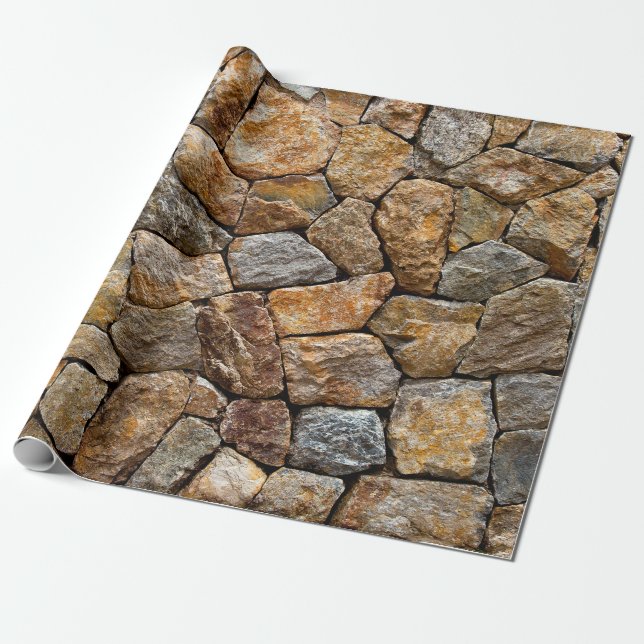 Kies kleine Steinmauer  Geschenkpapier (Ungerollt)