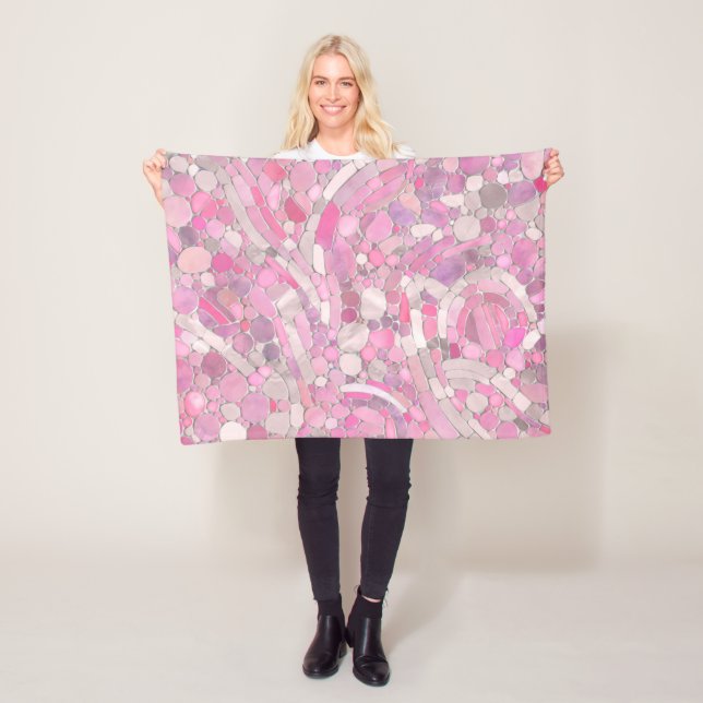 Kies Mosaik Kunst - Rosen Rosa Fleecedecke (Beispiel)