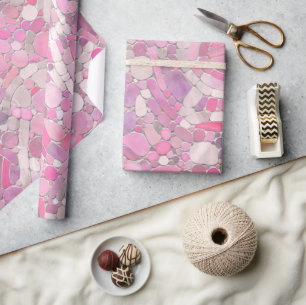 Kies Mosaik Kunst - Rosen Rosa Geschenkpapier