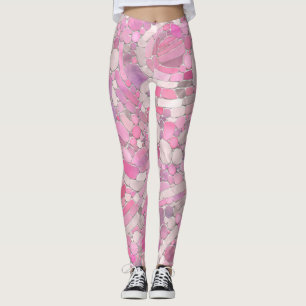 Kies Mosaik Kunst - Rosen Rosa Leggings