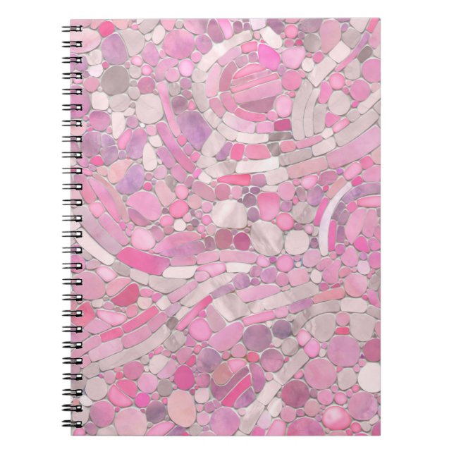 Kies Mosaik Kunst - Rosen Rosa Notizblock (Vorderseite)